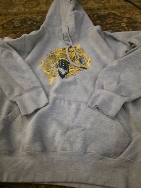 4/$67 Deal! Crooks & Castles Gray Hoodie with Yellow and Black Graphic
